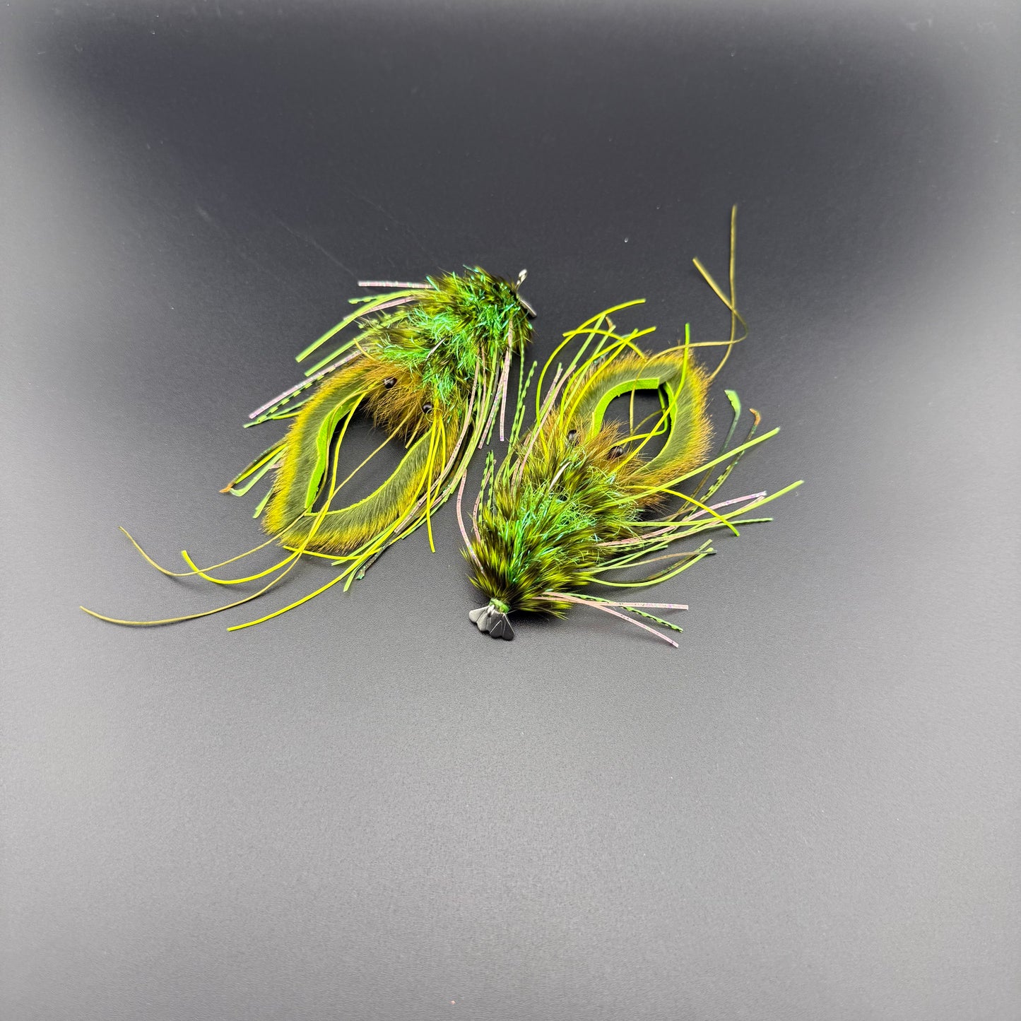 Realistic Feather Craw in Chartreuse/Silver Tail - Brandon Reaser