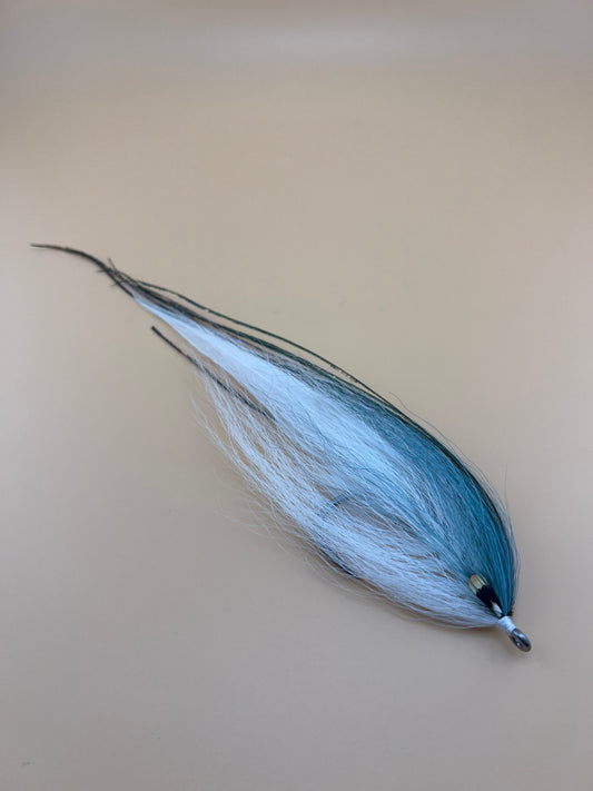 7" Hollow Fleye in Kingfisher Blue / White (with peacock) - Fritz Miller